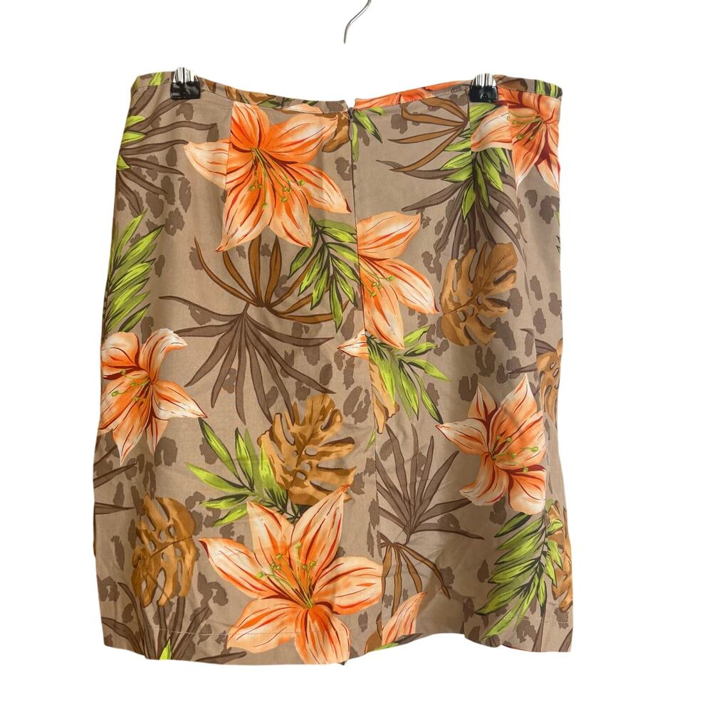 Bamboo Traders light brown floral sequin silk mini‎ skirt SIZE 8